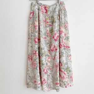 Flowy Fem Button Front Midi Skirt